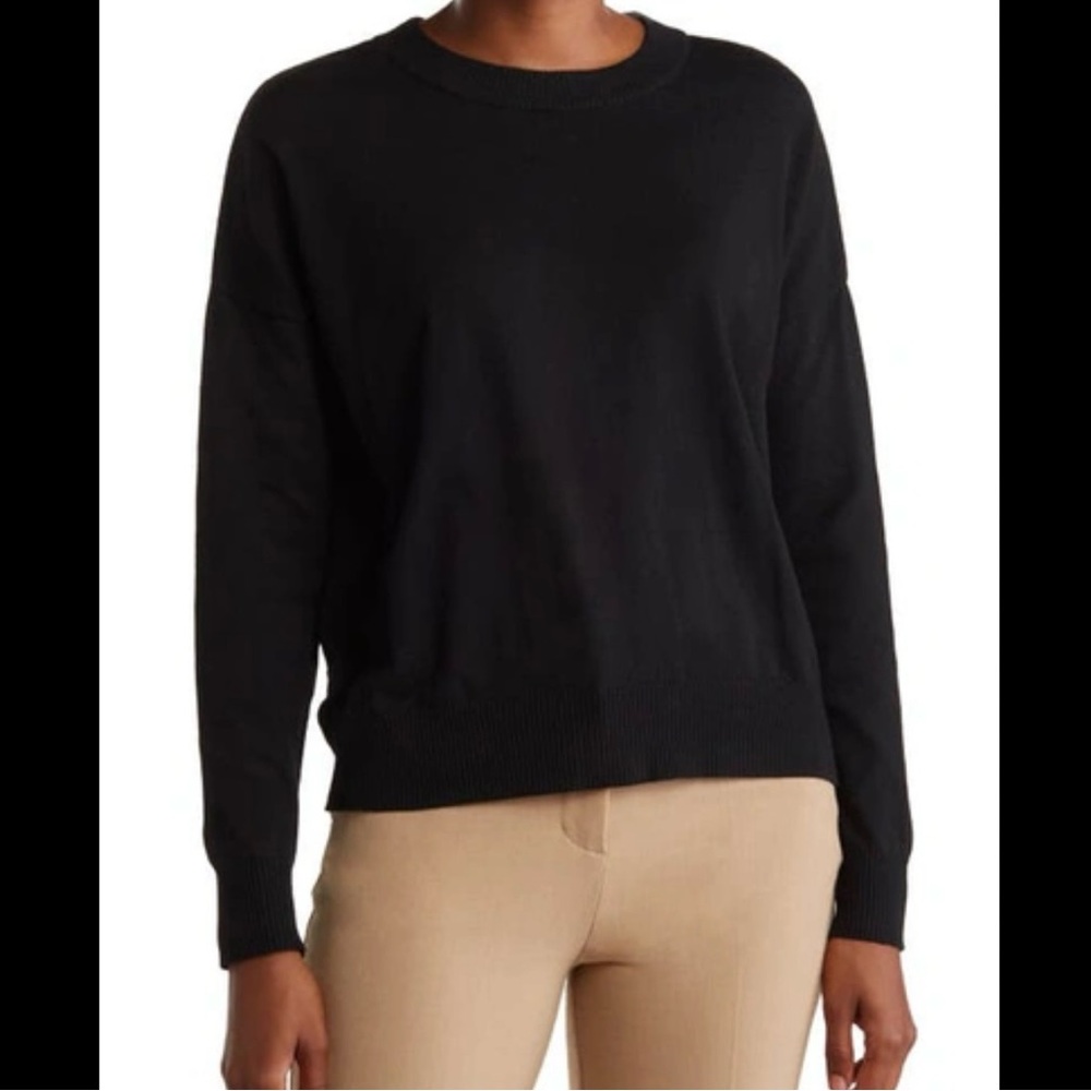 Tahari black crewneck sweater
